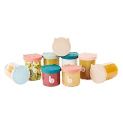 BABYMOOV Sklenené misky s viečkami ISY BOWLS 6x 250ml + 3x 120ml - misky 6x 250ml + 3x 120ml