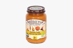 RUDOLFS BIO Zelenina s ryžou a jahňacím mäsom 190 g - Zelenina s ryžou a jahňacím mäsom 190 g.