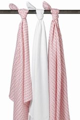 MEYCO Plienky 120x120 cm,  3ks - Pletené srdce/biela/Pletené srdce