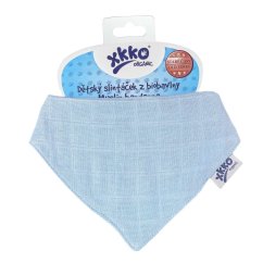 KIKKO Detský slintáčik XKKO Organic Staré časy - Sky blue.