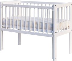 SCARLETT Detská postieľka k posteli rodičov BABY Scarlett II - biela (borovica), st. bok - 90 x 41 cm - biela