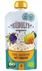 RUDOLFS BIO kapsička Hruška, borůvka, celozrnná ovesná kaše 110 g RUDOLFS BIO kapsička Hruška, čučoriedka, celozrnná ovsená kaša 110 g