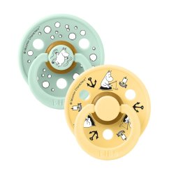 BIBS x Moomin Colour Cumlíky z prírodného kaučuku 2ks - vel. 2 - Sailing Nordic Mint Mix