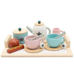 BABY MIX Detský drevený čajový set Montessori - Detský drevený čajový set Montessori