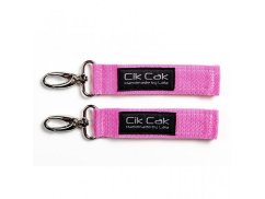 Úchyty Cik Cak se stříbrnou karabinou - Rúžová.