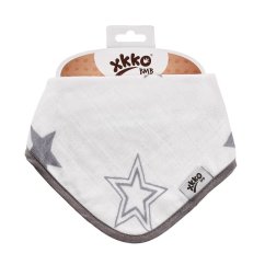 KIKKO Detský slintáček bambusový Stars BMB - Silver Stars.