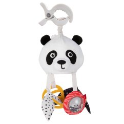 CANPOL BABIES Senzoická závesná cestovná hračka PANDA s klipom BabiesBoo - PANDA s klipom
