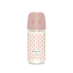 SUAVINEX-Fľaša sklo BONHOMIA 240 ml fyziologická SX PRO +3 MF - ružová