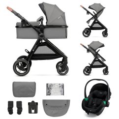 KINDERKRAFT Kombinovaný kočárek 3v1 Esme Pro - Moonlight Grey