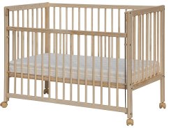 SCARLETT Detská postieľka DOMINIK , stahovacia bočnica, 120 x 60 cm - ECO bez povrchovej úpravy.