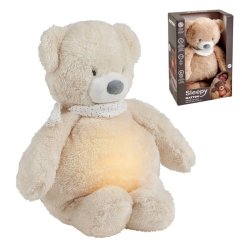 NATTOU Uspávaček plyšový hudební so svetielkom a senzorom plaču 4v1 - Sleepy Bear Beige 0m+