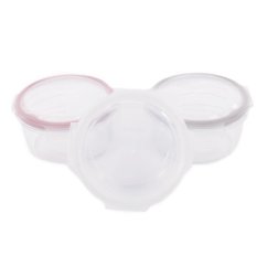 BO JUNGLE Sklenené misky s viečkami B-Glass Bowls 280ml - Biela/Sivá/Ružová