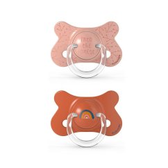 SUAVINEX-Dudlík FUSION FOREST fyziologický silikon +18m 2 ks - pudrová