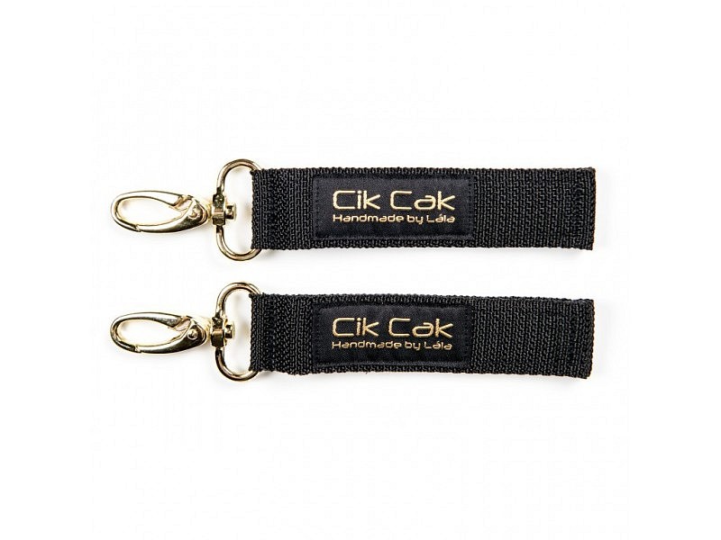 Úchyty Cik Cak so zlatou karabinou - Čierna. Úchyty Cik Cak so zlatou karabinou - Čierna.