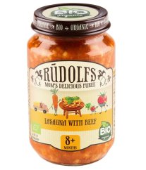 RUDOLFS BIO Lasagne s hovädzím mäsom 190 g (od 8 mesiacov) - Lasagne s hovädzím mäsom 190 g