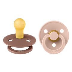 BIBS Colour Cumlíky z prírodného kaučuku 2ks - veľkosť 1 - Woodchuck / Blush