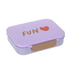 LÄSSIG Krabička na desi Lunchbox Bento Little Gang - srdce levanduľa