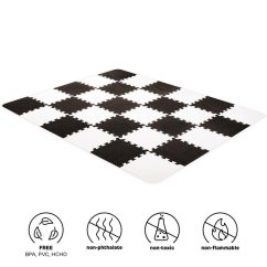 KINDERKRAFT Pěnová podložka puzzle Luno 150 x 180 cm 30 ks - Čierna, 30 ks
