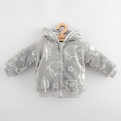 NEW BABY Detská zateplená Wellsoft zimná mikina s kapucňou Winter times - vel. 56