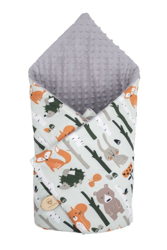 Zavinovačka Maceshka Minky s potiskem - Zvieratká v lese.