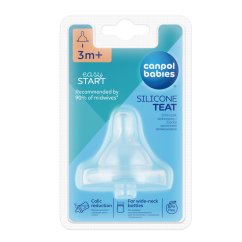 CANPOL BABIES Cumlík silikónový čerešňový široký 1ks - 5-trojprútokový.