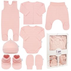 NEW BABY 7-dielna kojenecká súpravička do pôrodnice I AM - vel. 62 ružová
