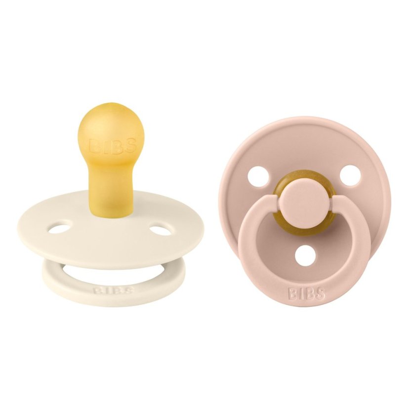 BIBS Colour Cumlíky z prírodného kaučuku 2ks - veľkosť 1 - Ivory / Blush