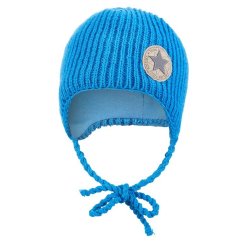 Čepice pletená zavazovací žebro Outlast ® - modrá - Veľkosť: 2 | 39-41 cm