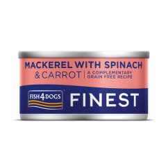 FISH4DOGS Konzerva pre psov Finest s makrelou, mrkvou a špenátom 85 g - 85 g