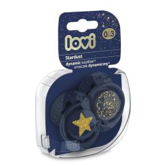 LOVI Cumlík silikónový dynamický Stardust 2ks modrý - 0-3m.
