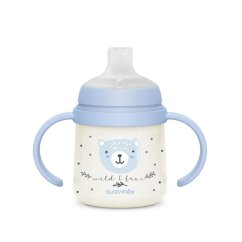 SUAVINEX Prvá fľaša s ušami WILD & FREE 150 ml - modrá
