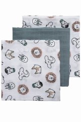 MEYCO Plienky 3-balenie, 70x70 cm - Animal/Uni kamenná zelená/Animal