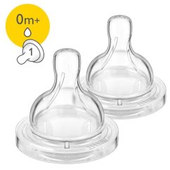 Dudlík Anti-colic/Classic+ 1 novorozenecký, 2 ks - Philips Avent náhradný dudlík 2 ks transparentný