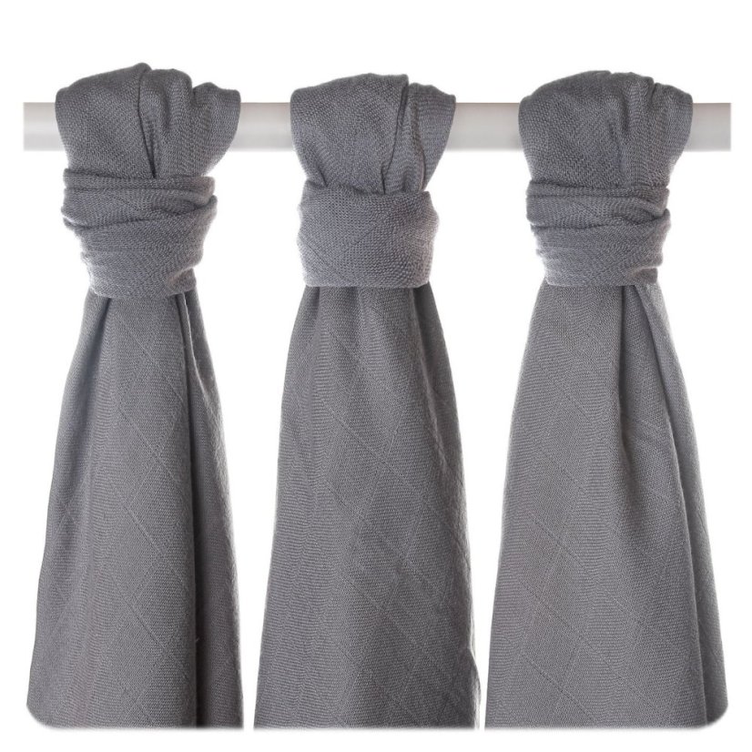 KIKKO Plienky bambusové Colours 70x70 cm (3 ks) BMB - Silver. KIKKO Plienky bambusové Colours 70x70 cm (3 ks) BMB - Silver.