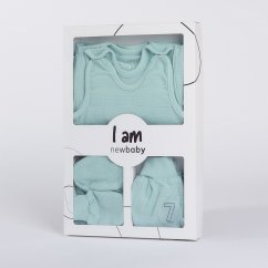 NEW BABY 7-dielna kojenecká súpravička do pôrodnice I AM - vel. 56 modrá