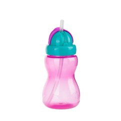 CANPOL BABIES Športová fľaša s slamkou malá 270 ml - Ružová