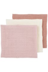 MEYCO Mušelínové pleny 3 ks balenie, 70x70 cm - Soft rose/rose/natural