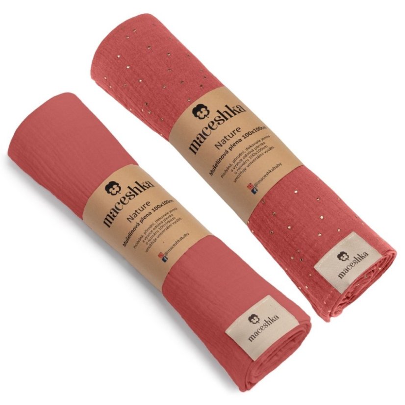 Mušelínová plena Maceshka Nature 2ks - Tomette zlatý puntík+ Tomette.