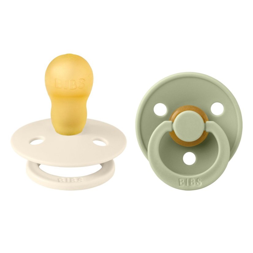 BIBS Colour Cumlíky z prírodného kaučuku 2ks - veľkosť 3 - Sage / Ivory