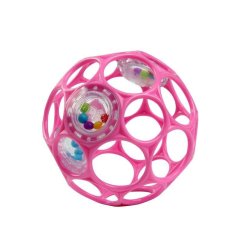 OBALL Hračka Oball RATTLE 10 cm 0m+ - tmavě růžová 0m+
