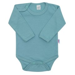 NEW BABY Detské body Classic II jednofarebné dl. rukáv - blankytne modré vel. 62