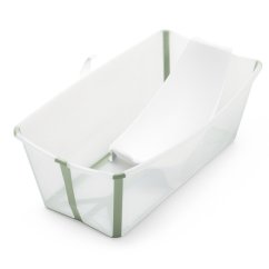 STOKKE® Flexi bath® Skládacia vanička + lehátko do vaničky - Transparentná zelená