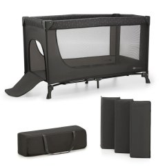 KINDERKRAFT Cestovná postieľka Joy Light - šedá