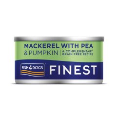 FISH4DOGS Konzerva pre psov Finest s makrelou, tekvicou a hráškom  85 g - 85 g