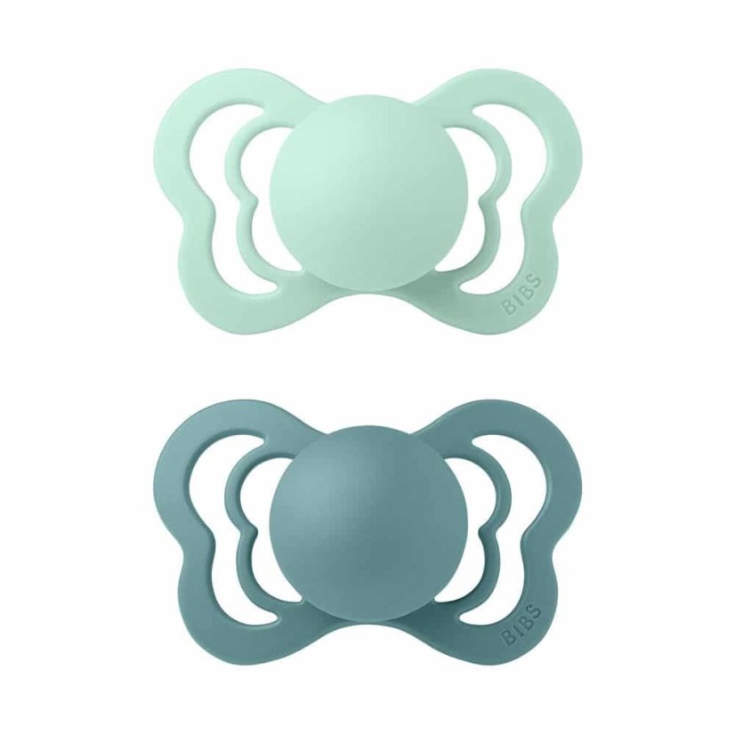 Bibs Couture vel.2 z prírodného kaučuku 2 ks - Nordic Mint / Island Sea.