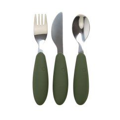 Bibs Detský nerezový príbor - Hunter Green.