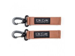 Úchyty Cik Cak s plastovou karabinou - Hnedá.