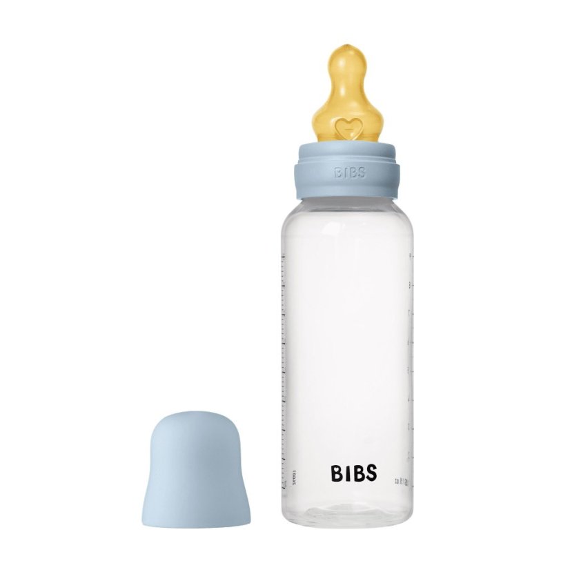 BIBS antikoliková fľaša s kaučukovým cumlíkom 270ml - Baby Blue