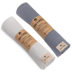 Mušelínová plena Maceshka Nature 2ks - Gris zlatý puntík+ Gris.