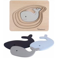 KINDSGUT Drevené puzzle - veľryba